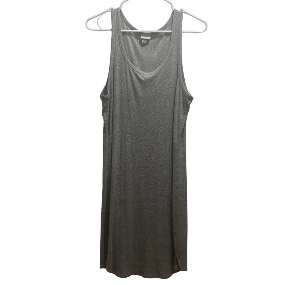 Grey Ribbed Tank Dress